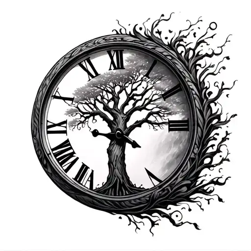 Tree Inside A Clock