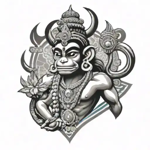 Lord Hanuman And Karma Symbol