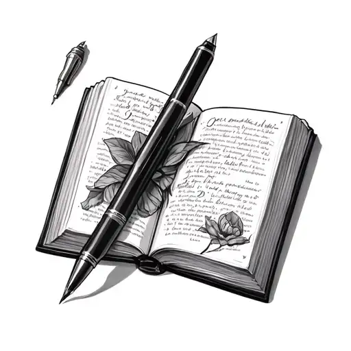 Quil Pen And An Open Book