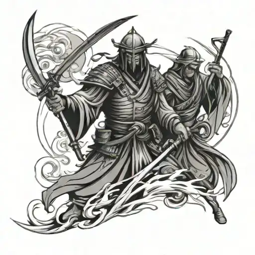 Samurai And Grim Reaper