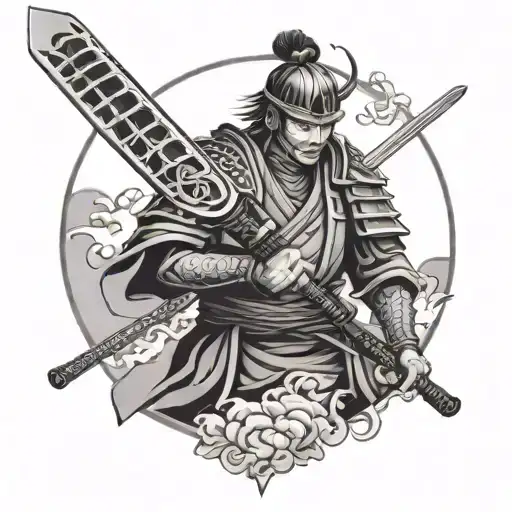Samurai Holding Sword
