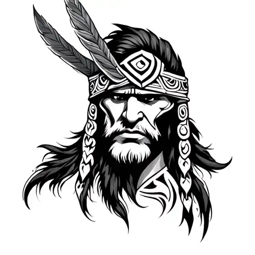 Maori Mixed With Viking Tattoo Tribal Design