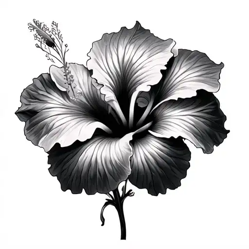 Hibiscus With Stem Growing