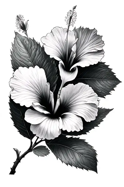 Hibiscus With Stem Growing