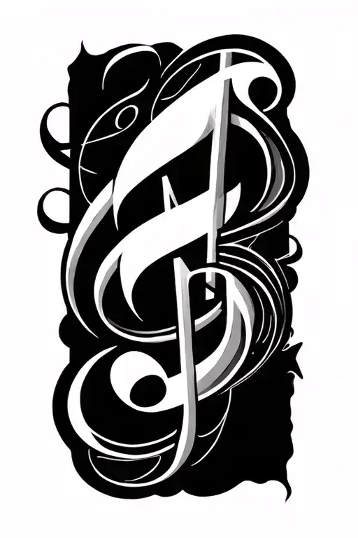 Vivo Per Lei Tattoo Incorporating Musical Notes