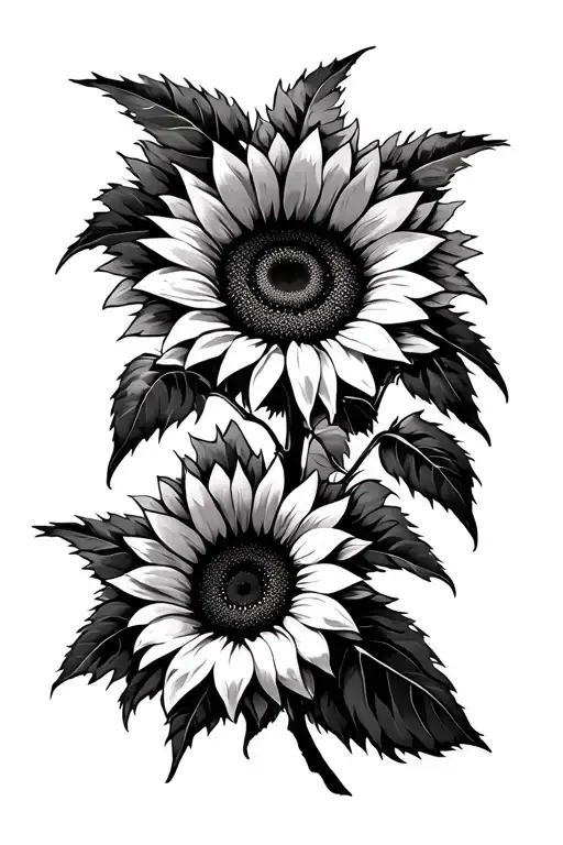 Sunflowers Palm Tree Intertwined