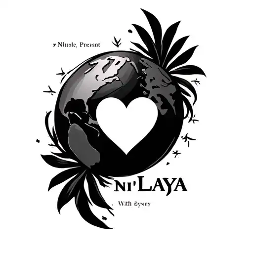 The Name Ni'laya With Heart Shaped Globe