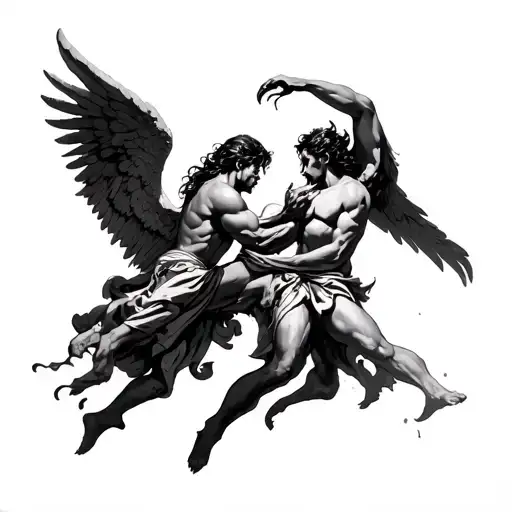 Angels And Demons Fighting