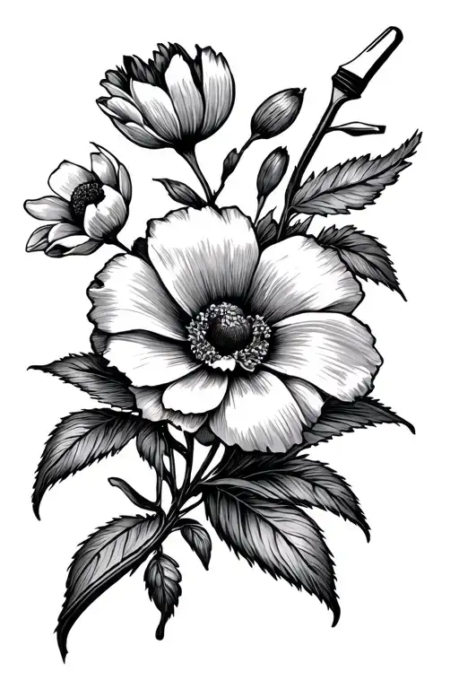 Represent My Grandma Who Loved Flowers And My Grandpa Who Loved Working With Tools