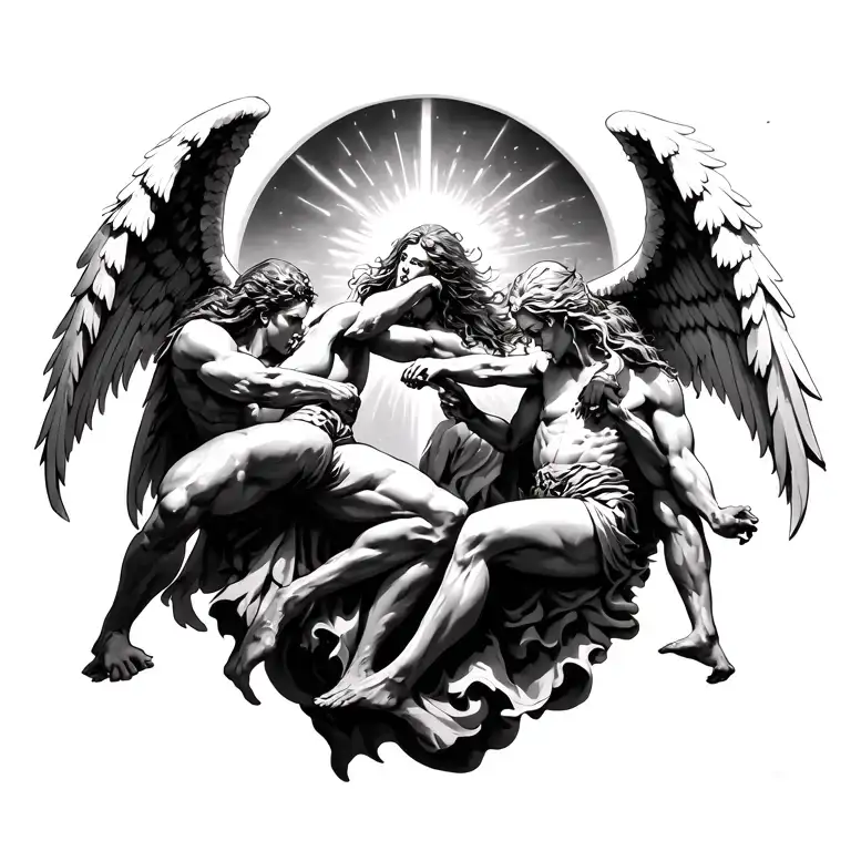 Angels And Demons Fighting