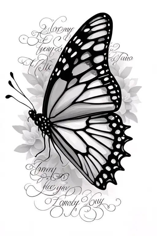 Butterfly With Writing Underneath