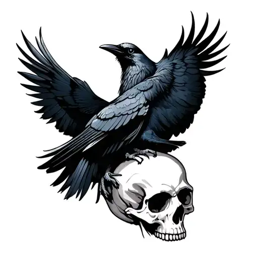 Crow On A Skull