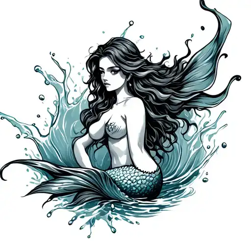 Mermaid With Water Splash