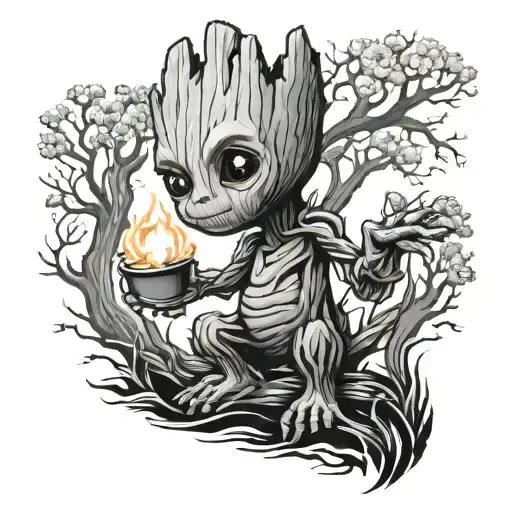 I Am Groot And Calcifer Howls Moving