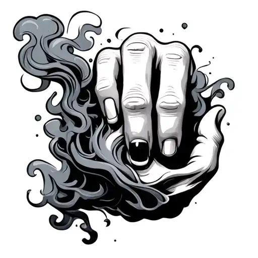 Middle Finger Hidden In Smoke