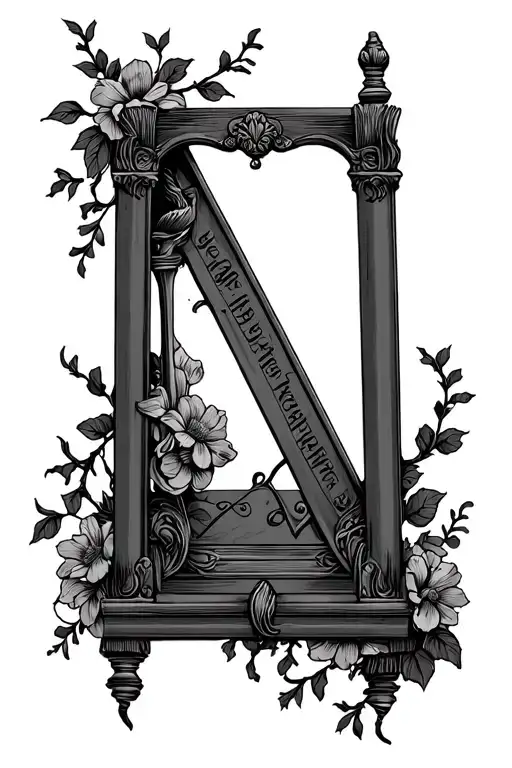 Guillotine With Vines And Flowers