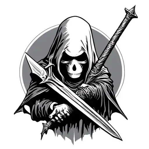 No Face Reaper With Sword Wrapped