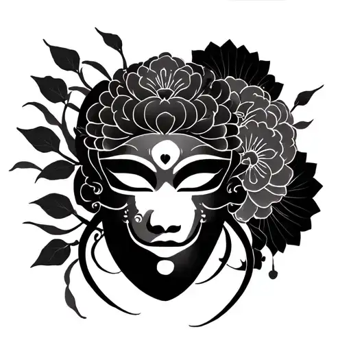 Japanese Hana Mask Back