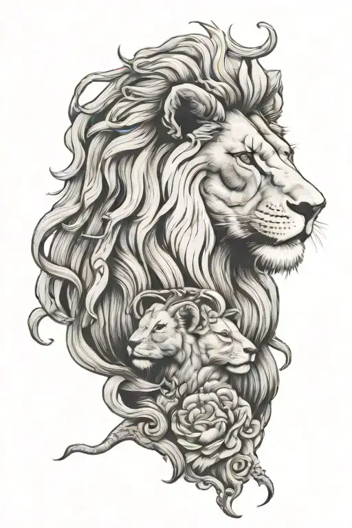 Lion And Lamb Looking