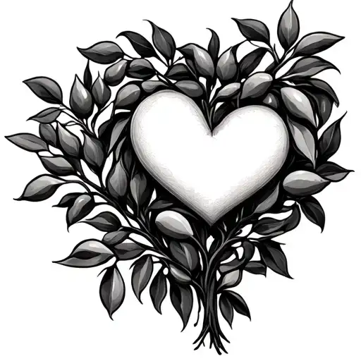 Olive Tree Intertwined Hearts