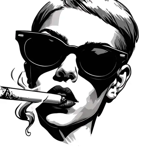 Sunglasses Smoking A Cig