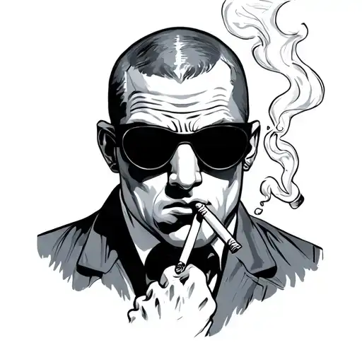 Invisible Man With Sunglasses Smoking A Cig