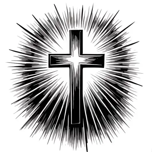 Simple Cross With Rays Of Light