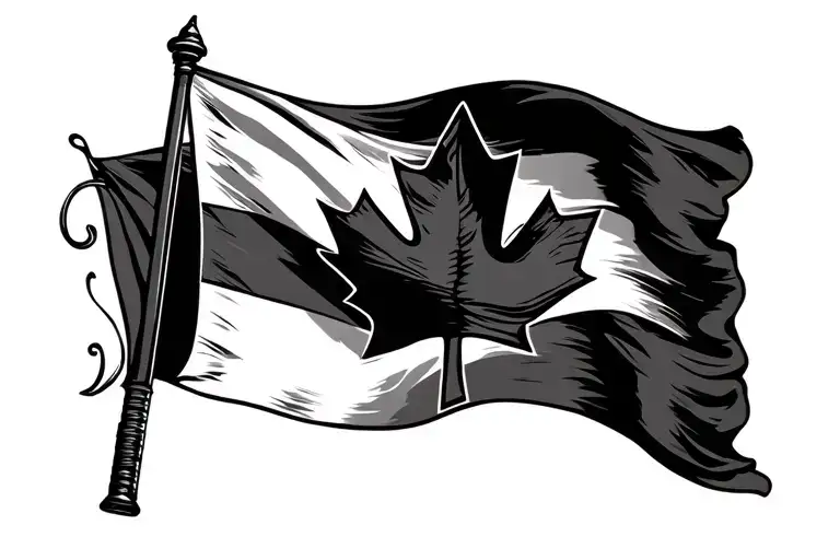 Canadian Flag Firefighter