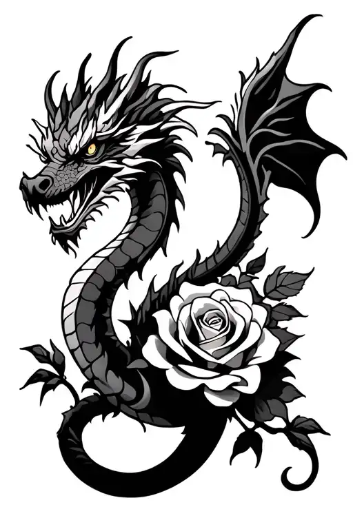 Dragon An Roses Old School