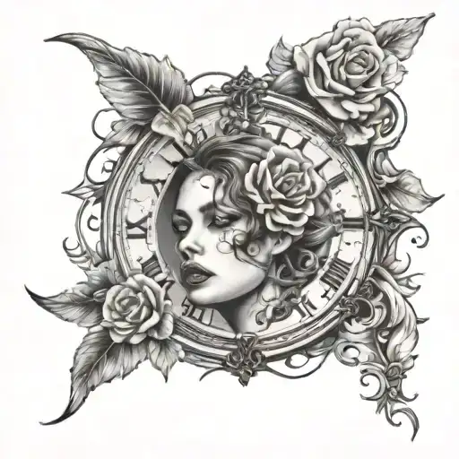 Face Women And Clock