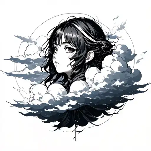 Create A Tattoo That Is Minimal Subtle Anime Akatuski Clouds