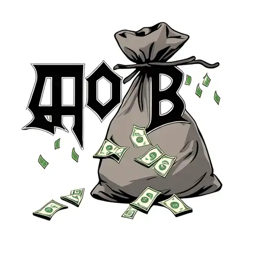 The Letters Aob And A Bag Of Money Raining