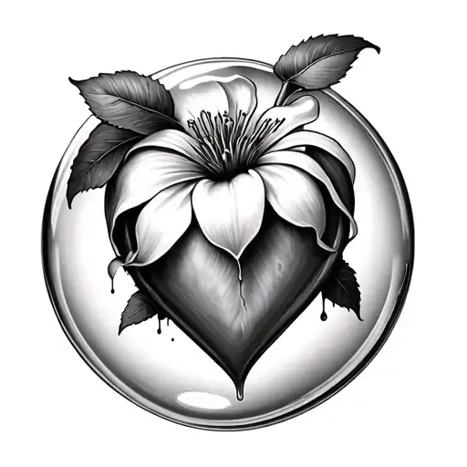 Bleeding Heart Flower Inside Of A Soap Bubble