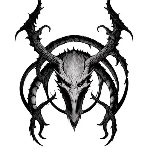 Demonic Ouroboros Tatto Design