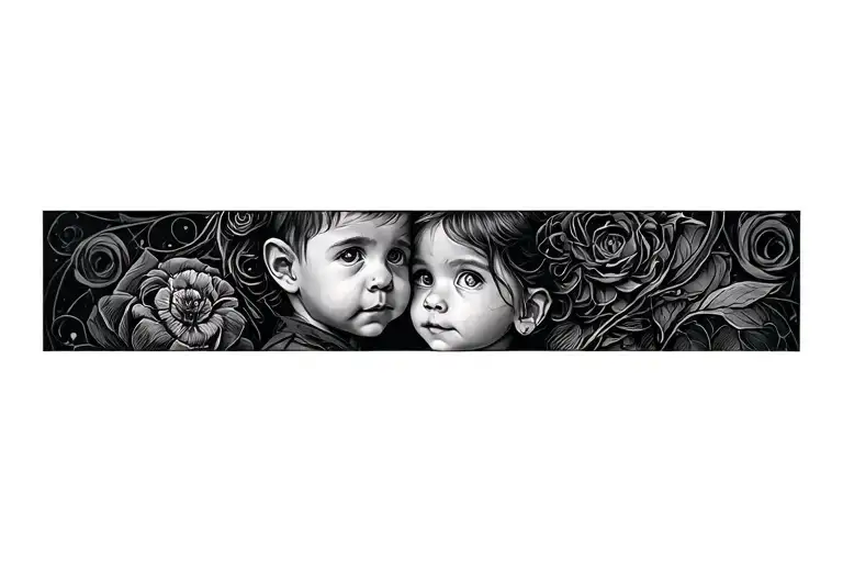 Dad Two Children Mathias And Alice