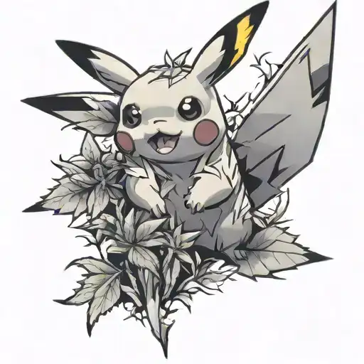 Pikachu And Weed Leaf