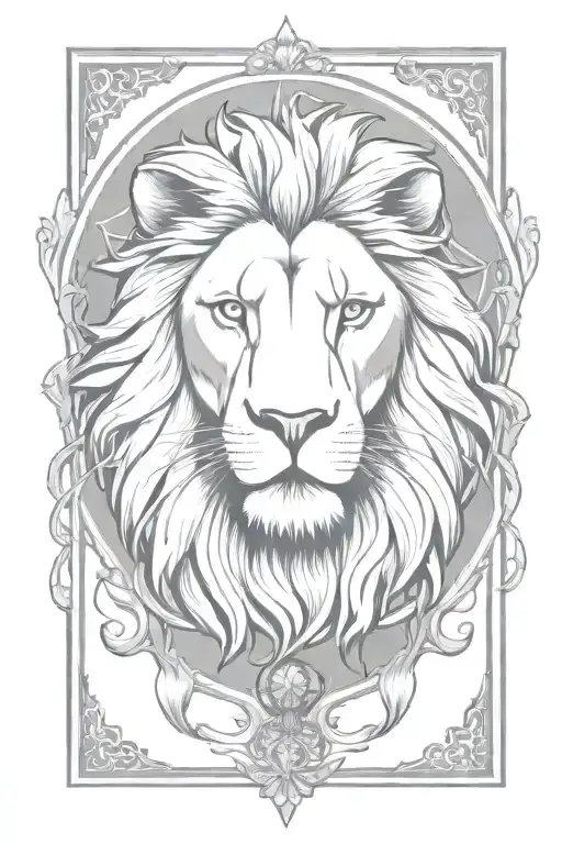 Tarot Card Featuring Lion Head
