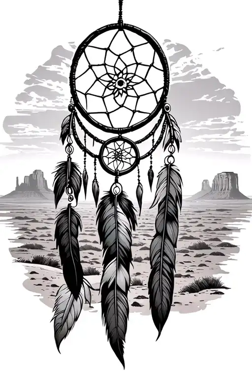 Monument Valley With A Dream Catcher Entangled