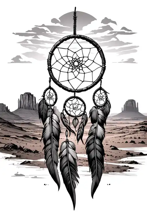 Monument Valley With A Dream Catcher Entangled