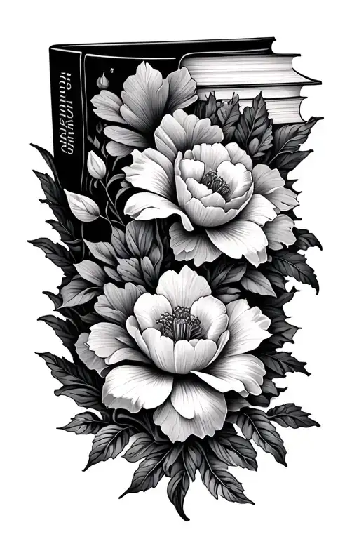 Book Surrounded By Bold Floral