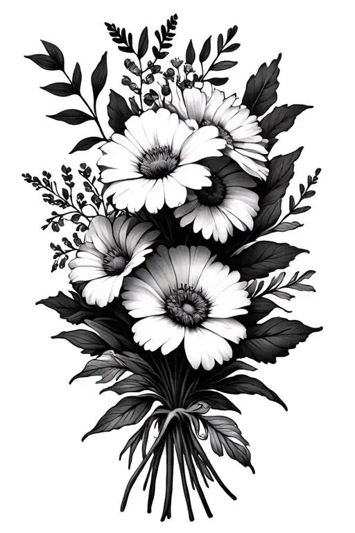 May And December Birth Flower Bouquet With Italian Cards At Top