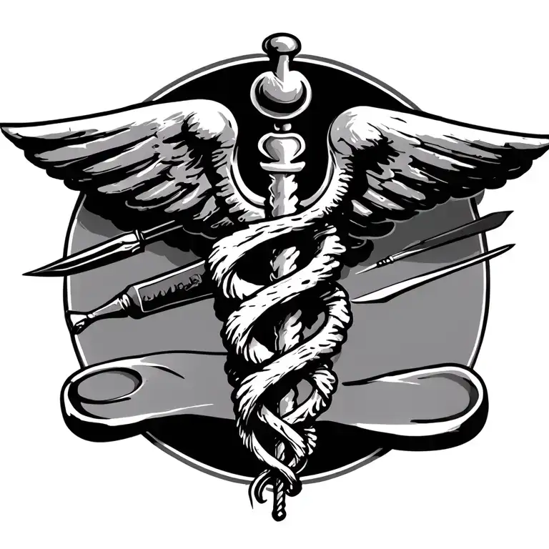 Rod Of Asclepius And Scalpel Morphing