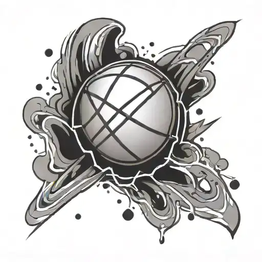 Minimal Tattoo Of A Basketball