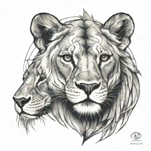 Lioness With Sun Moon