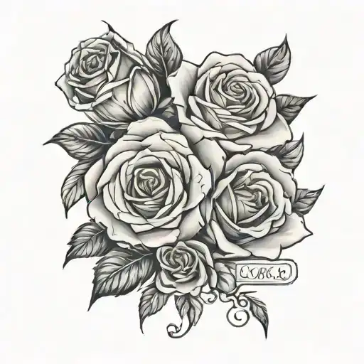 Roses And Date Of Birth In Roman Numerals