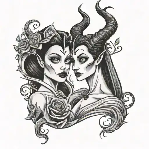 Maleficent And Emily Corpse Bride