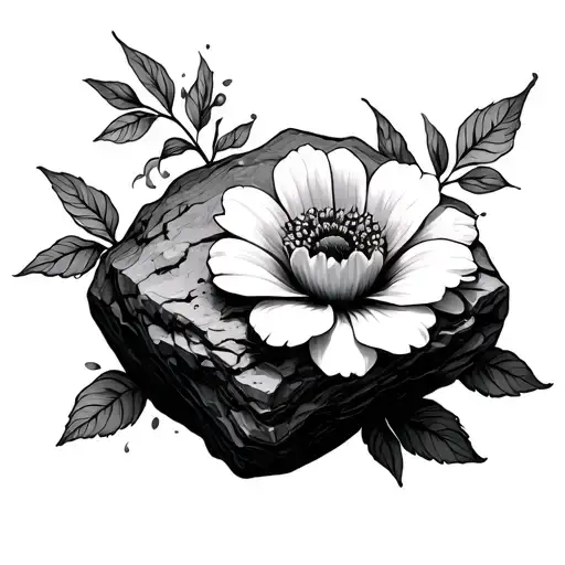 Rock With A Flower Wrapped Around It