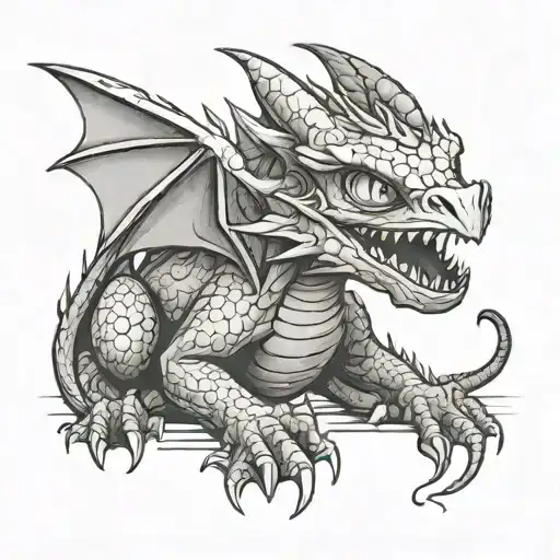 Toothless The Dragon Sketch With Roman Number 4 Underneath