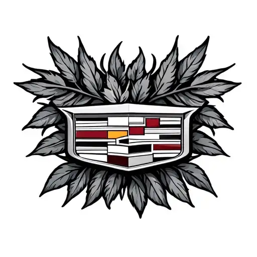 Cadillac Emblem Wit Cesar Leaves