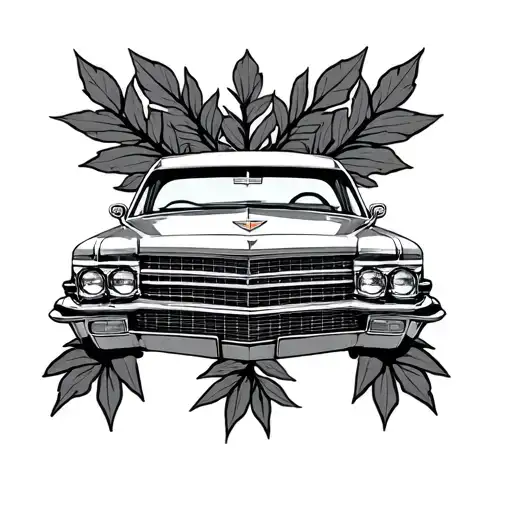 1967 Cadillac Emblem Wit Cesar Leaves Under It